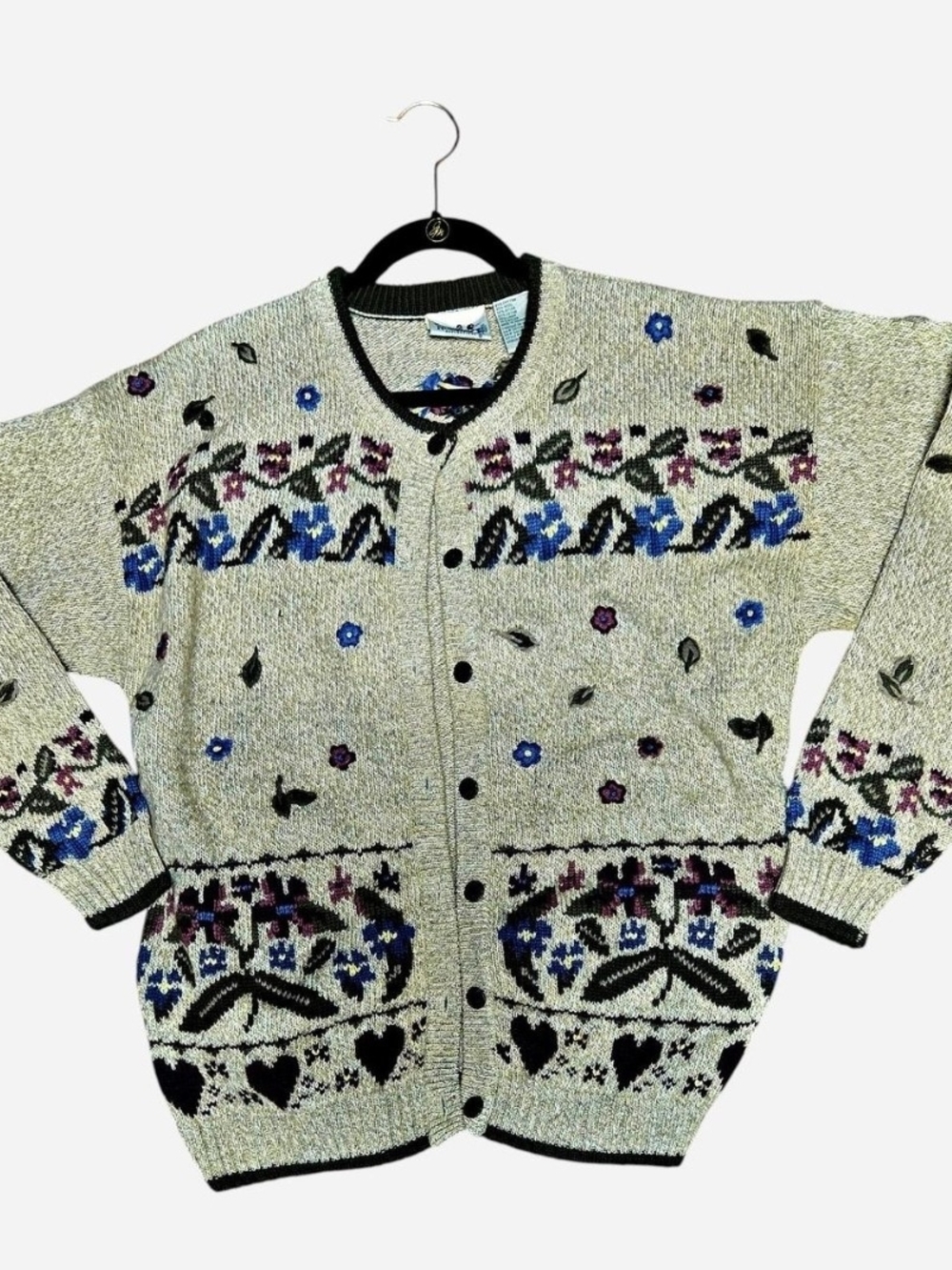1990s era Northern Reflection svintage oatmeal-colored wool blend cardigan New